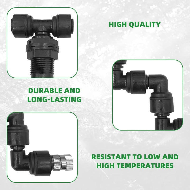 DEELEDM 2 Pack Reptile Mister Nozzles, 1/4'' Reptile Misting Nozzles, Adjustable Reptile Fogger Fine Mist Nozzles for Full Water Coverage, Replacement Micro Spray Nozzles for Reptile Terrarium Tank - Image 5